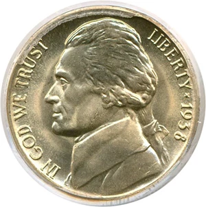 image for: 1938-D 5c Jefferson PCGS MS66 FS