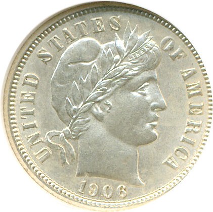 image for: 1906-S 10c  NGC MS64