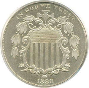 image for: 1880 5c PCGS Proof 64