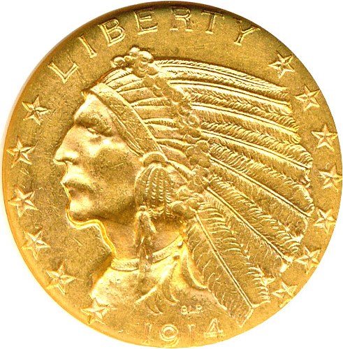 image for: 1914-D $5  NGC MS61