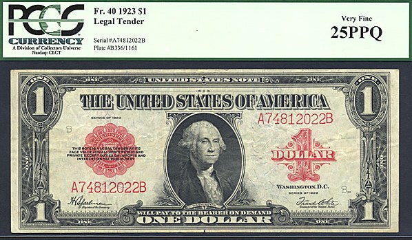 image for: Fr.40 1923 $1  PCGS VF25 PPQ  [A74812022B]