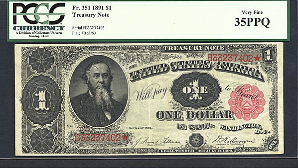 image for: Fr.351 1891 $1  PCGS VF35 PPQ [B33237402]