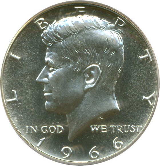 image for: 1966 50c SMS PCGS MS67 Cameo