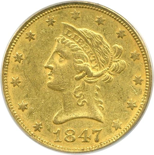 image for: 1847-O $10 PCGS XF40