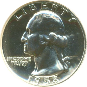 image for: 1958 25c NGC Proof 67