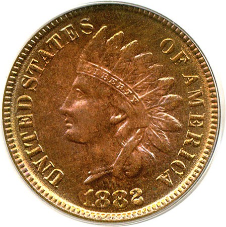 image for: 1882 1c  PCGS MS65 RD
