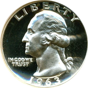 image for: 1963 25c NGC Proof 67 Cameo
