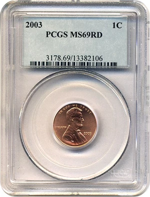 image for: 2003-P 1c PCGS MS69 RD