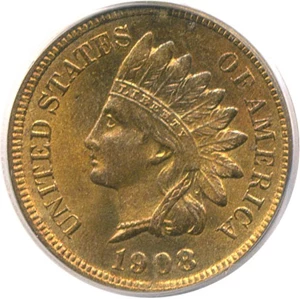 image for: 1908-S 1c PCGS MS65 RD