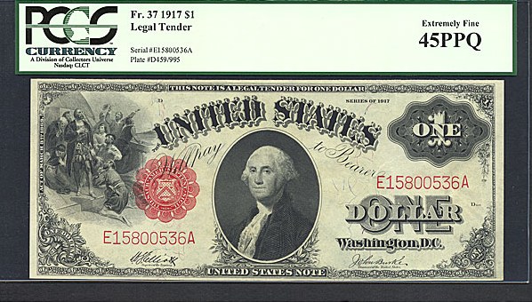 image for: Fr.37 1917 $1 Sawhorse PCGS XF45 PPQ [E15800536A]