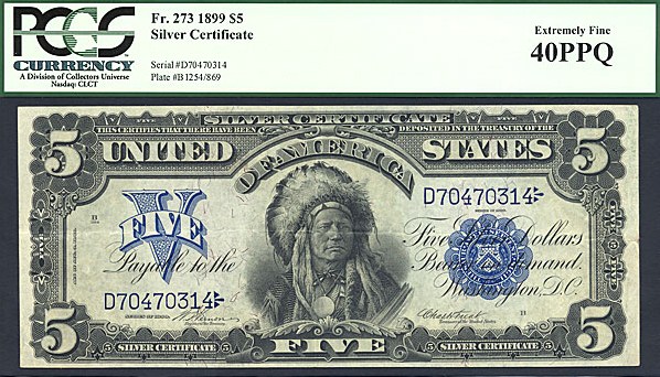 image for: Fr.273 1899 $5 Chief PCGS XF40  [D70470314]