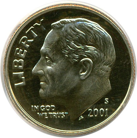 image for: 2001-S 10c  PCGS Proof 69 DCameo