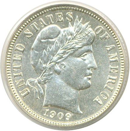 image for: 1909-D 10c  PCGS MS63