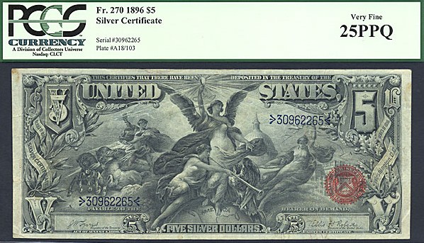 image for: Fr.270 1896 $5 Educational PCGS VF25 PPQ  [30962265]