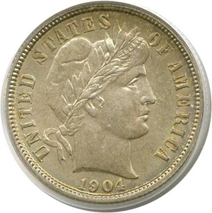 image for: 1904 10c PCGS MS65
