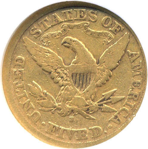 image for: 1871-S $5  NGC F12