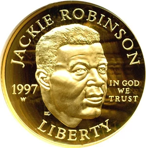 image for: 1997-W $5 Jackie Robinson NGC Proof 69 UCameo