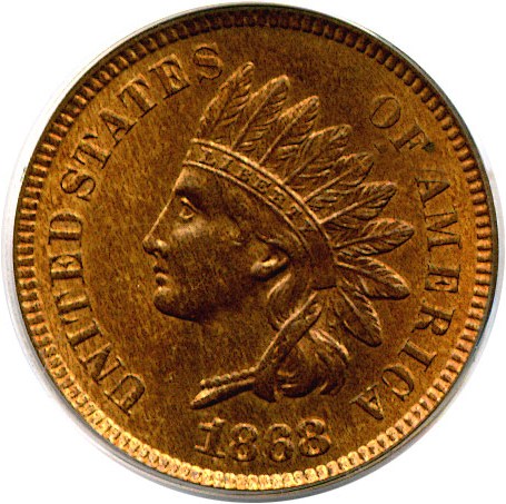 image for: 1868 1c  PCGS MS64 RB