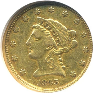 image for: 1843-D $2 1/2 NGC XF45