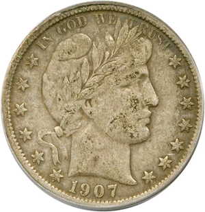 image for: 1907-O 50c PCGS VF35