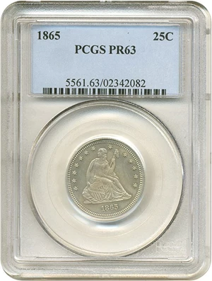 image for: 1865 25c PCGS Proof 63
