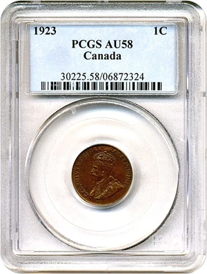 image for: Canada: 1923 1c PCGS AU58 BN