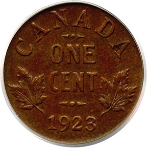 image for: Canada: 1923 1c PCGS AU58 BN