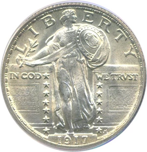 image for: 1917 25c Ty.2 PCGS MS64 FH