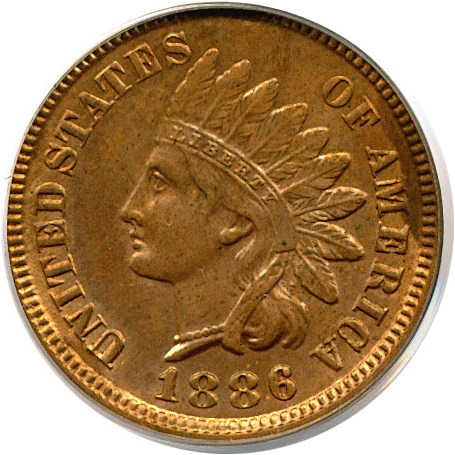 image for: 1886 1c  PCGS MS62 RB