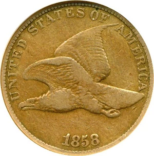 image for: 1858 1c Large Letters ANACS F12