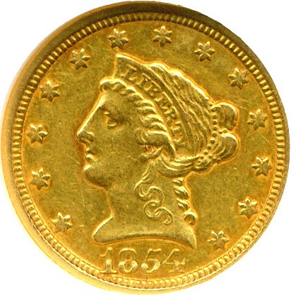 image for: 1854-O $2 1/2  NGC XF45