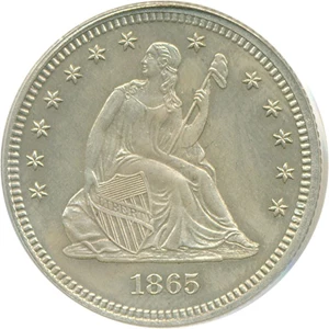 image for: 1865 25c PCGS Proof 63