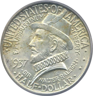 image for: 1937 50c Roanoke PCGS MS66