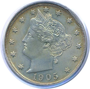 image for: 1905 5c PCGS MS65