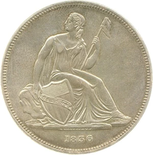 image for: 1836 $1 Name on Base. Original, Coin Alignment DGS Proof 45