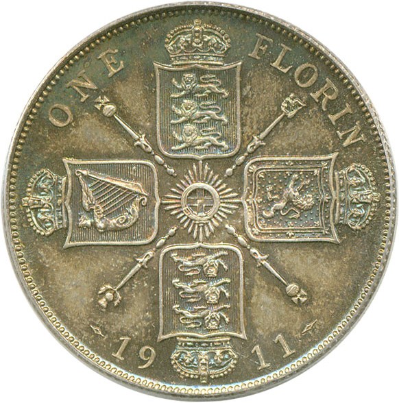 image for: Great Britain: 1911 Florin  PCGS Proof 66
