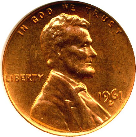 image for: 1961-D/D 1c  ANACS MS64 RD (RPM-47)