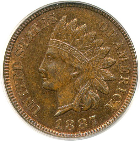 image for: 1887 1c  PCGS MS63 BN