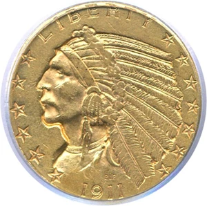 image for: 1911 $5 PCGS AU55