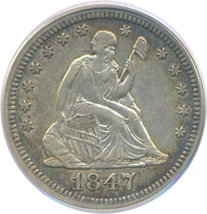 image for: 1847 25c PCGS XF40