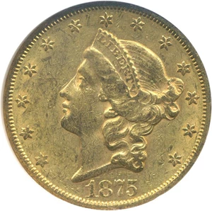 image for: 1875-CC $20 NGC AU55