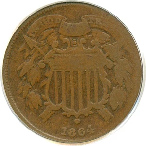 image for: 1864 2c Small Motto PCGS VG-8