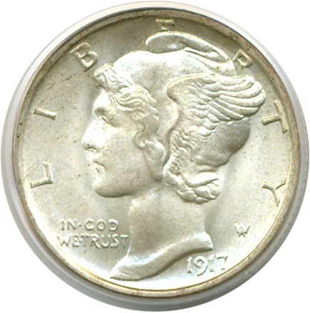 image for: 1917-S 10c  PCGS MS65 