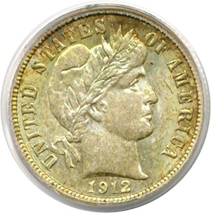 image for: 1912-D 10c PCGS MS65