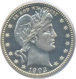 image for: 1903 25c PCGS Proof 65 Cameo
