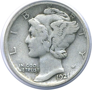 image for: 1921-D 10c PCGS F12