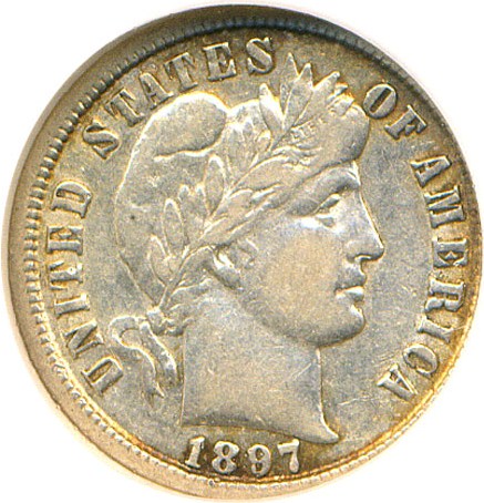 image for: 1897-S 10c  NGC VF35