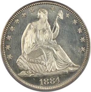 image for: 1884 50c PCGS MS65