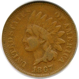 image for: 1867 1c PCGS VF20