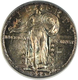 image for: 1924-S 25c PCGS/CAC MS66 * Color *